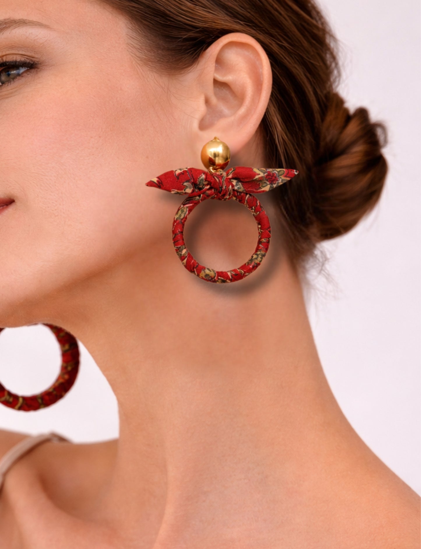 Bow earrings - Red Tropical