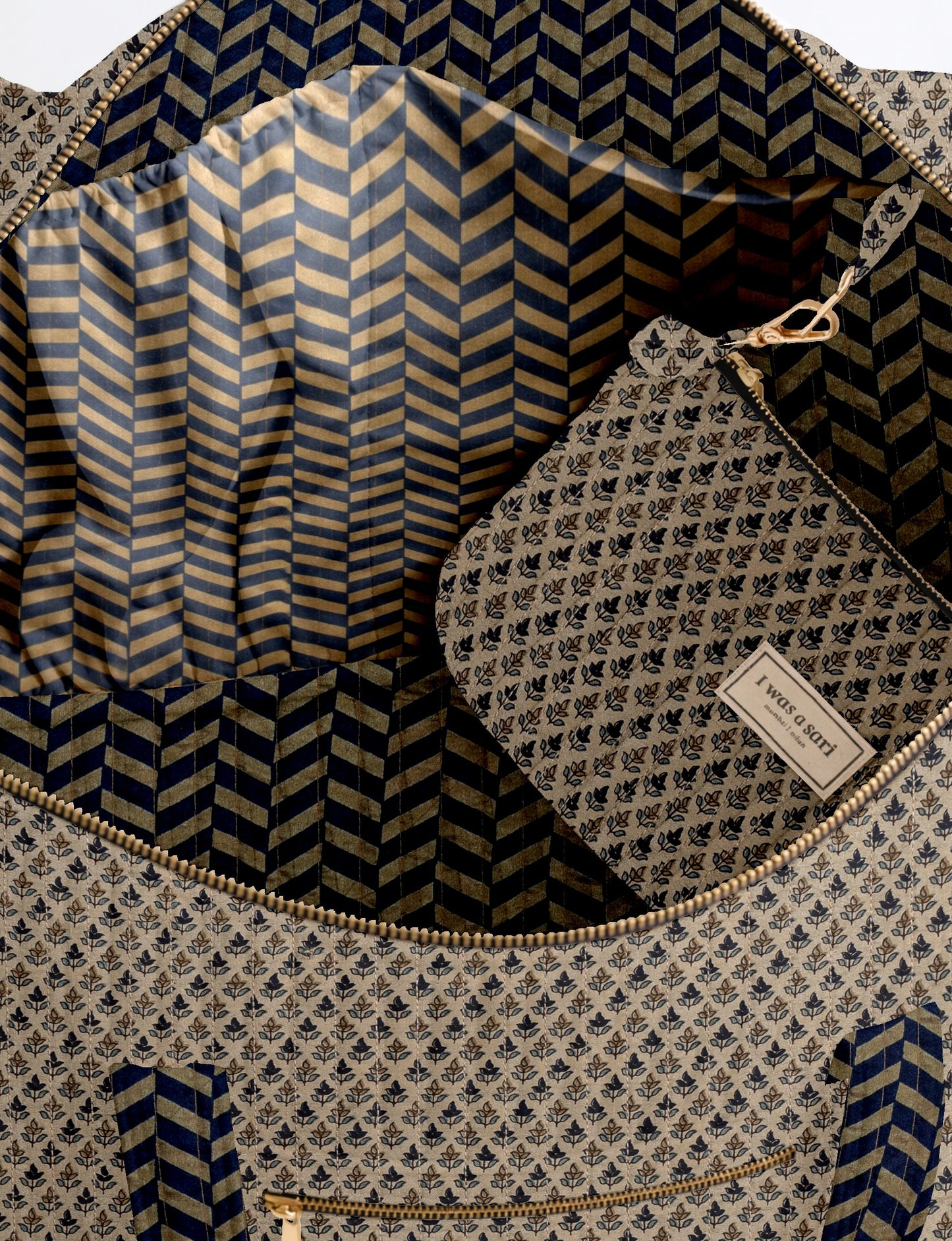 Quilted barrel bag - Beige Micro Design