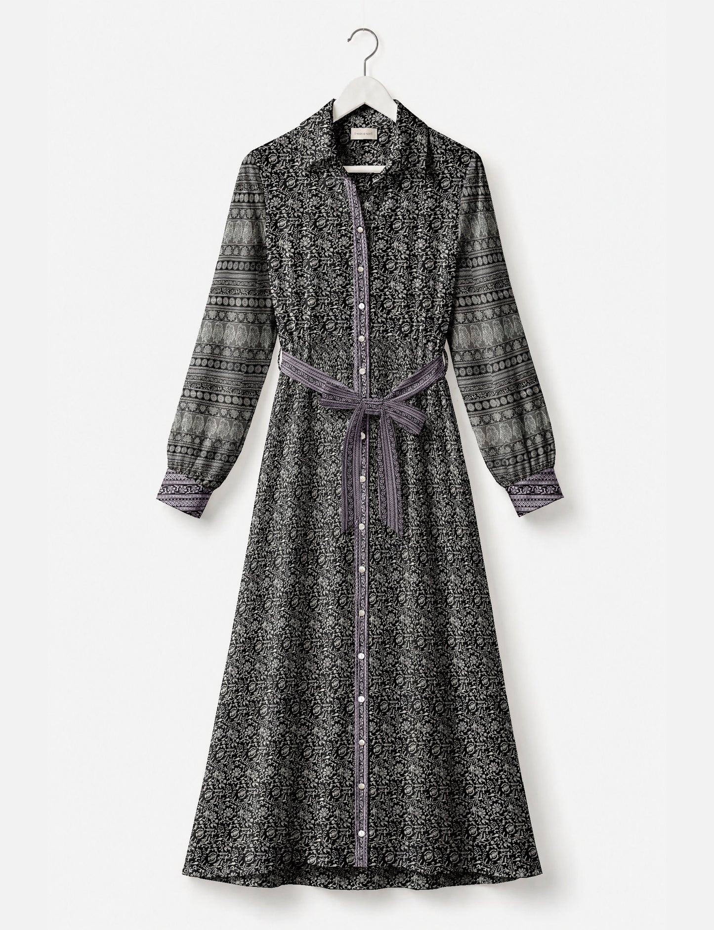 Long shirt dress - Black Tropical