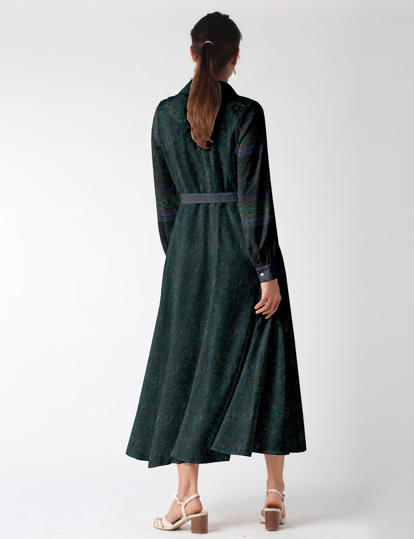 Long shirt dress - Blue Paisley