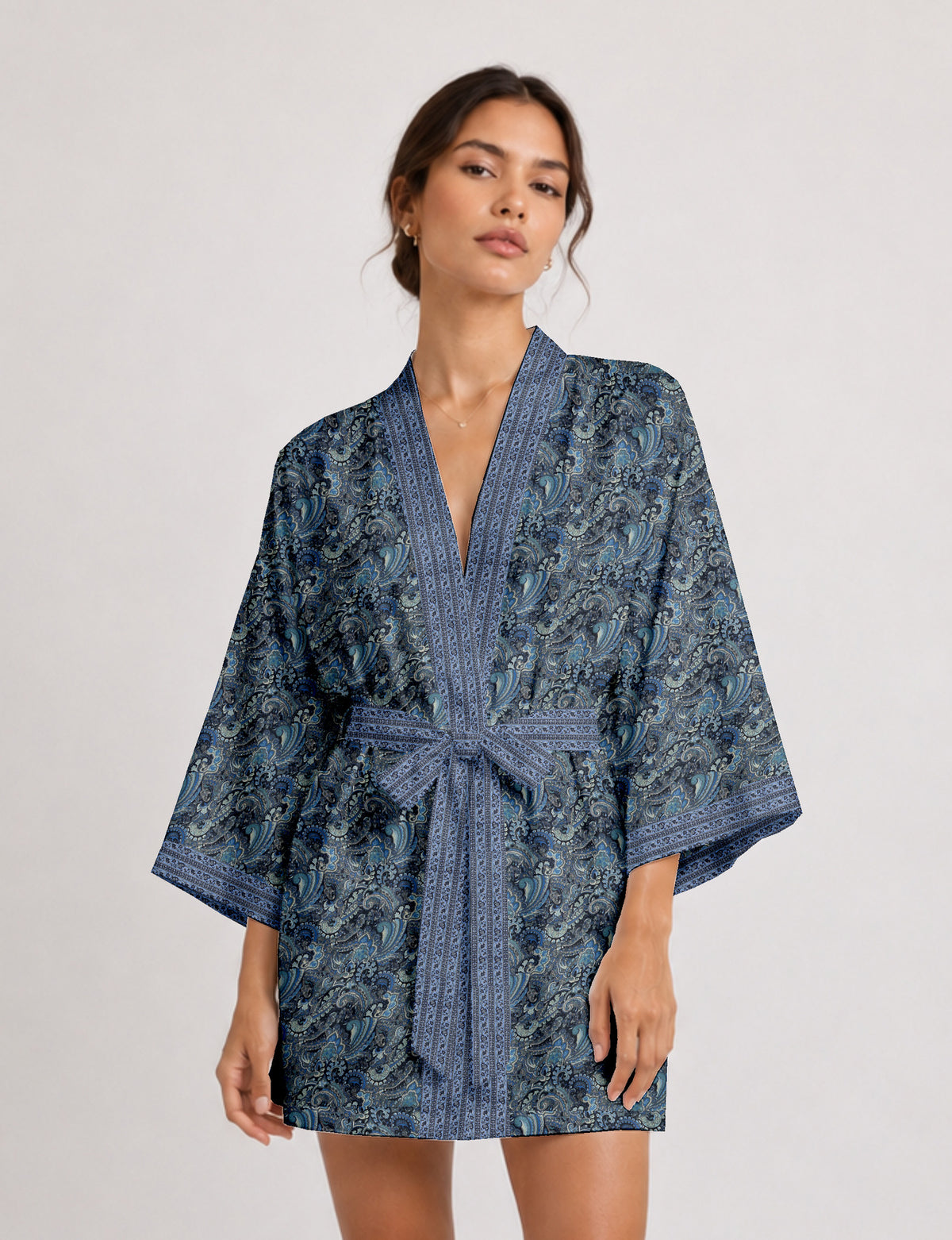 Short kimono robe - Paisley