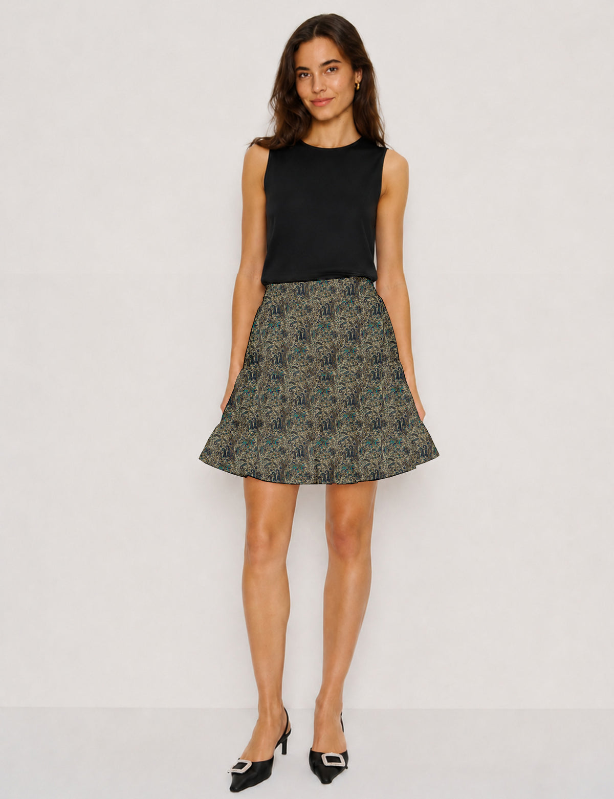 Short tiered skirt - Blue