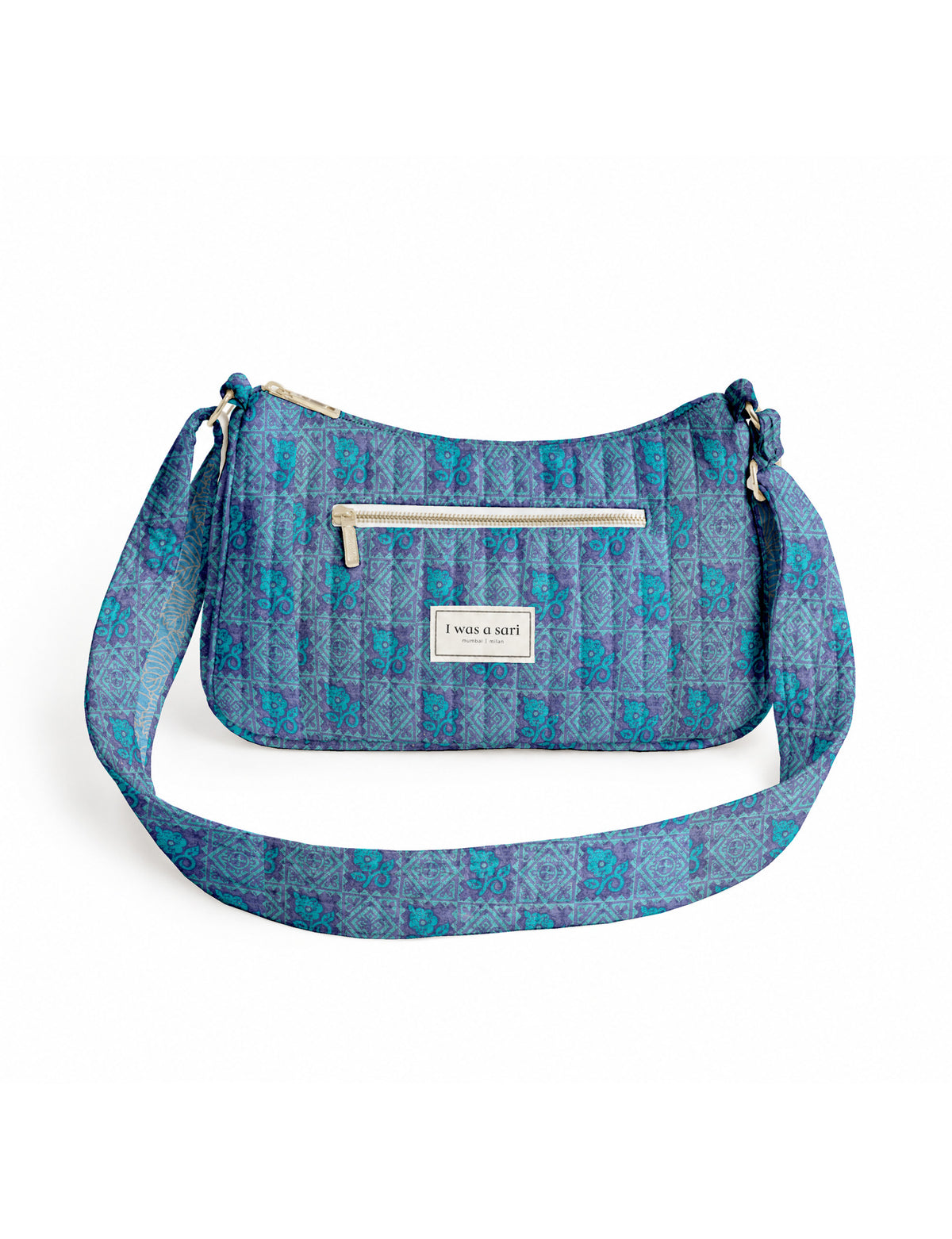 Quilted sling bag - Blue Tropical