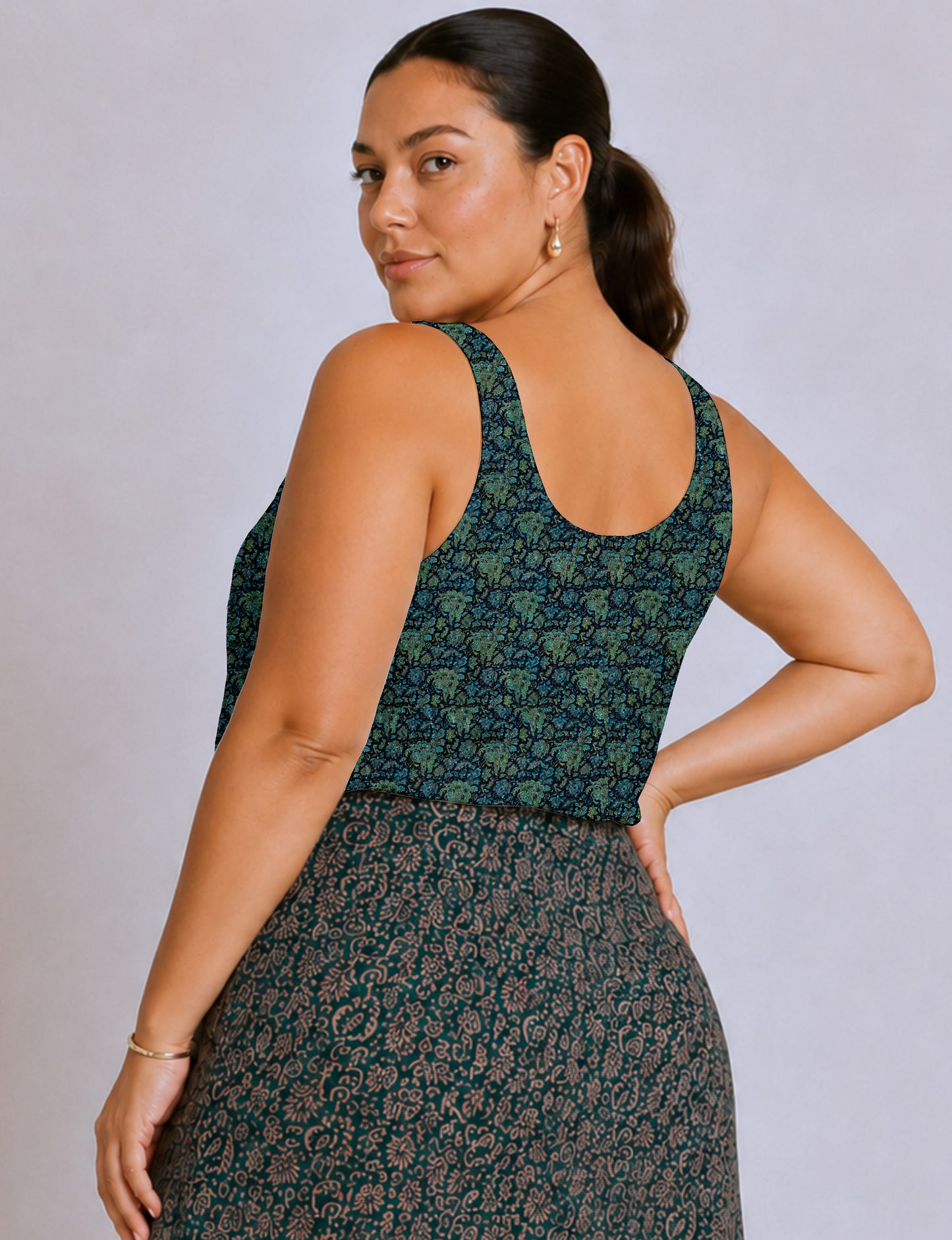 Sleeveless blouse - Blue Tropical