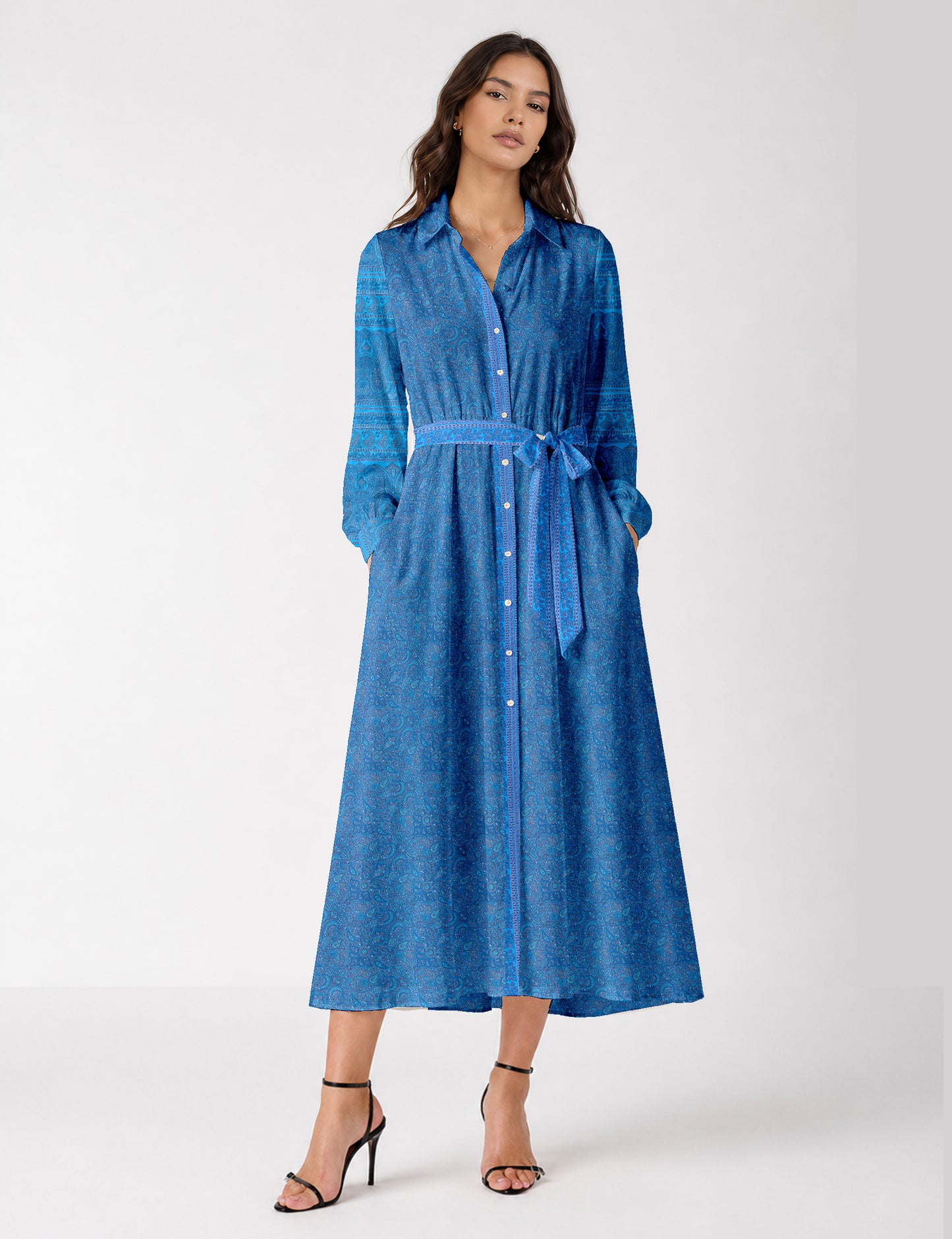 Long shirt dress - Blue Tropical