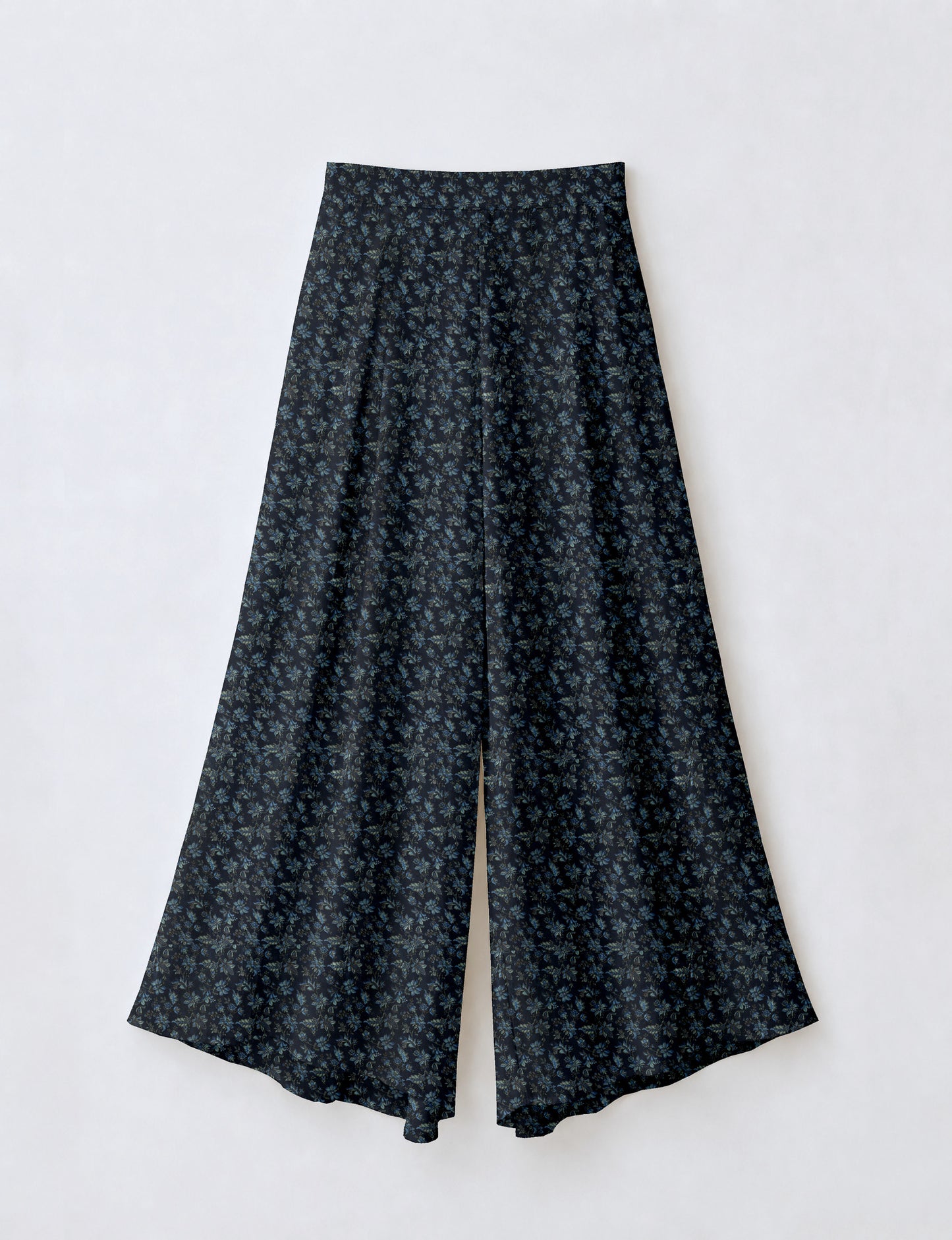 Wide Leg Palazzo Trousers - Blue Tropical