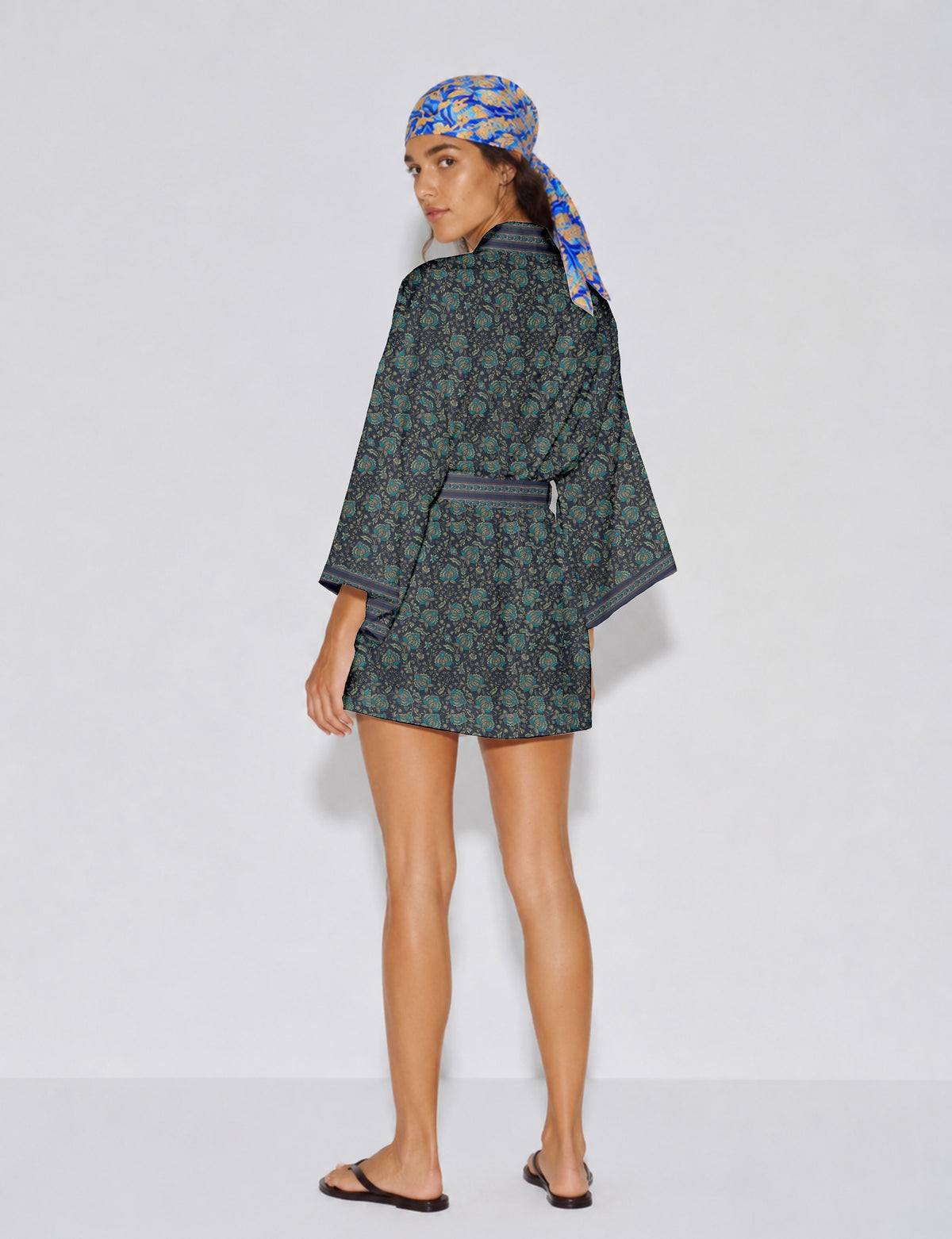 Short kimono robe - Floral