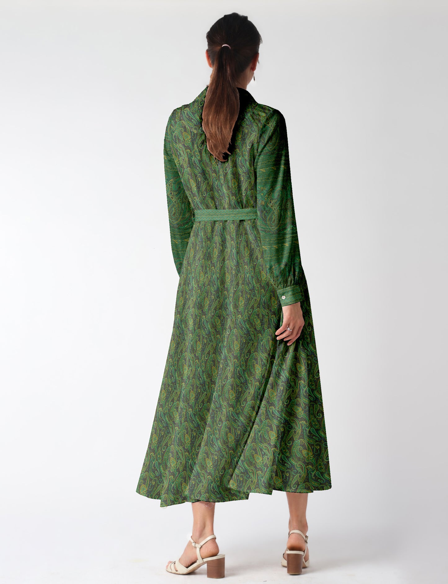 Long shirt dress - Grey Paisley