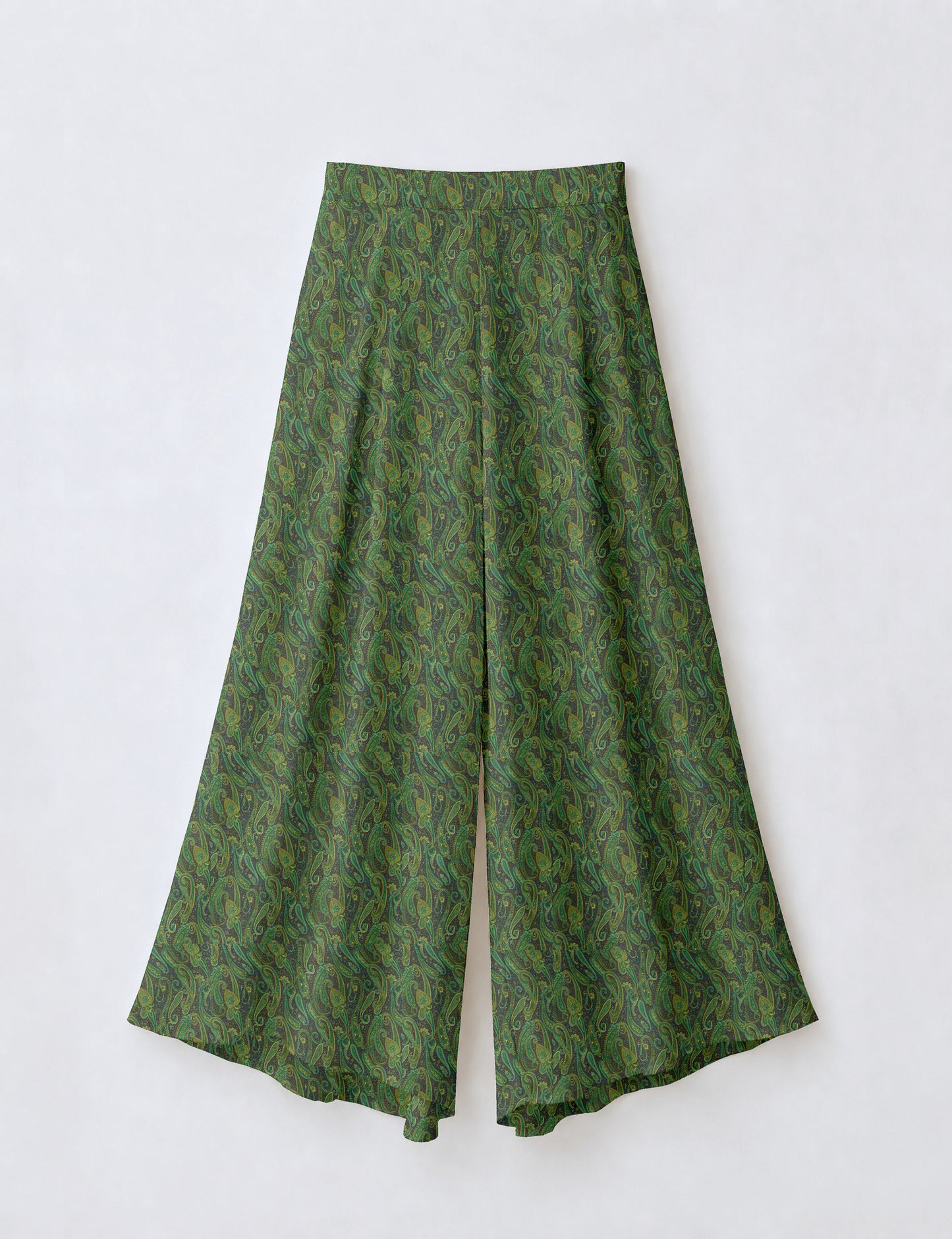 Wide Leg Palazzo Trousers - Grey Paisley