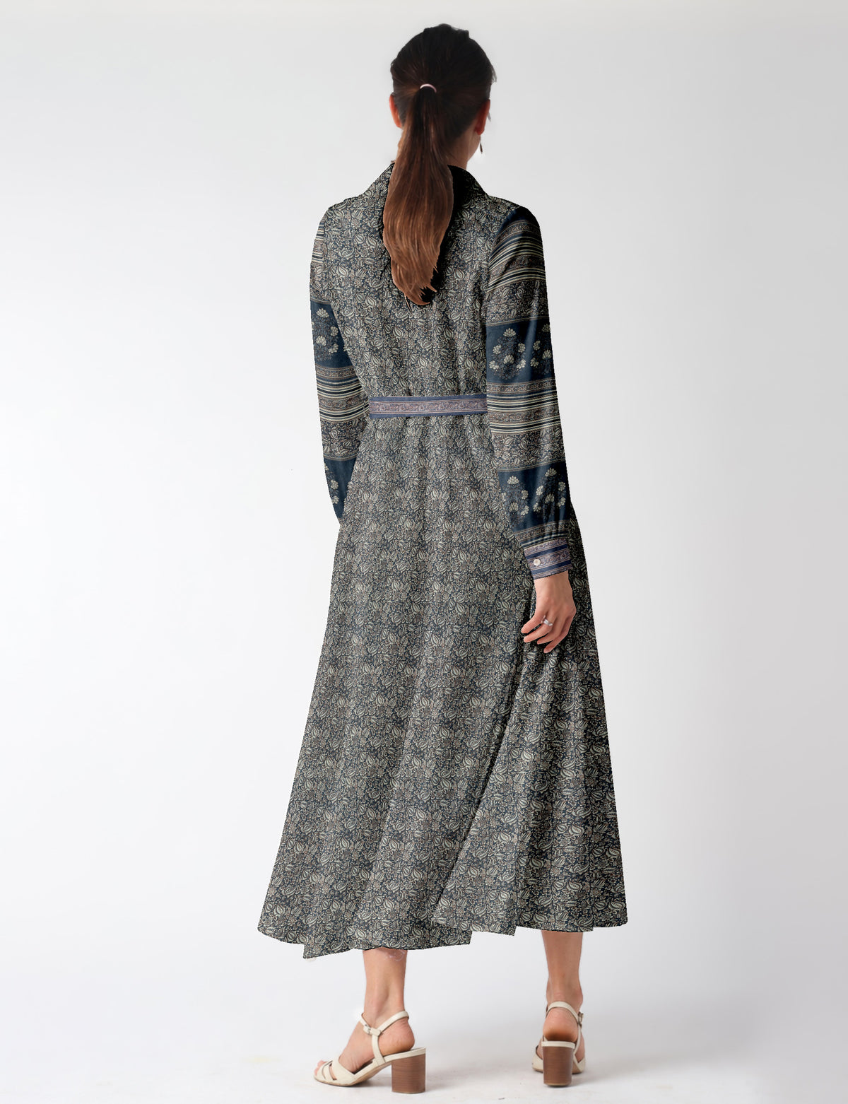 Long shirt dress - Grey Tropical