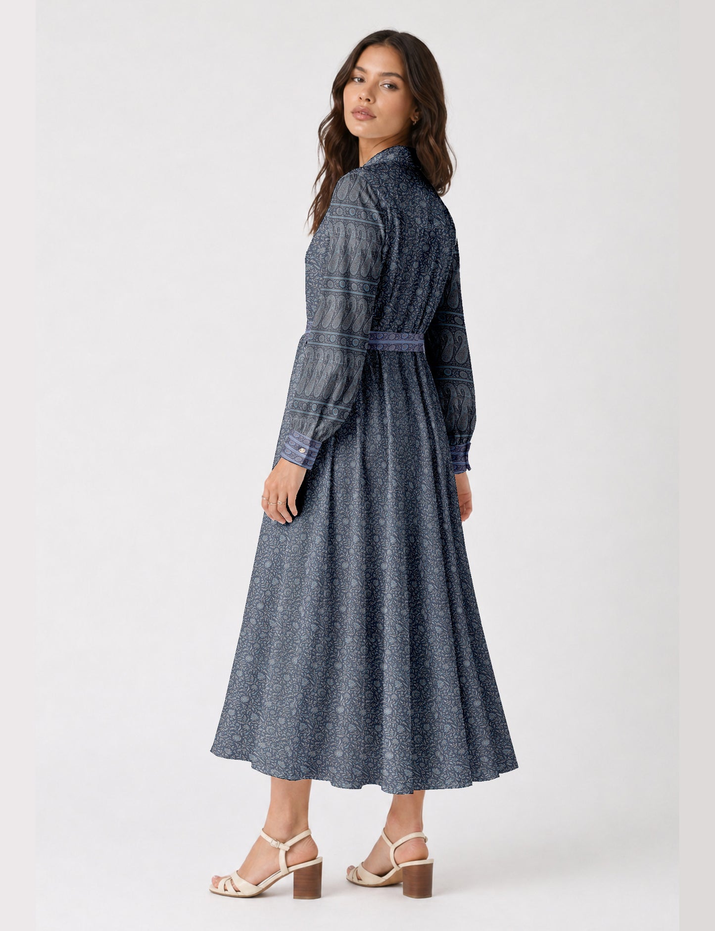 Long shirt dress - Grey Tropical