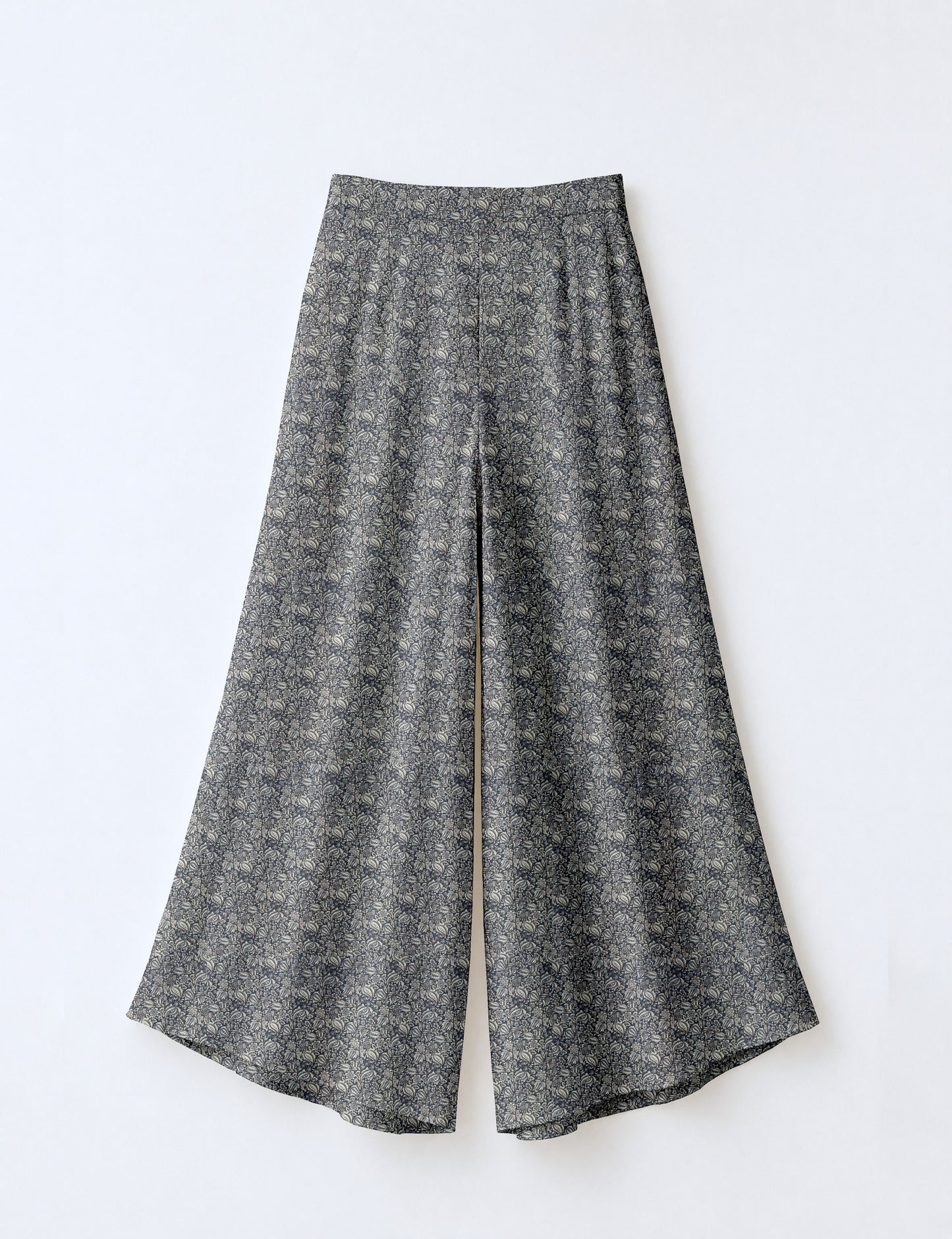 Wide Leg Palazzo Trousers - Grey Tropical