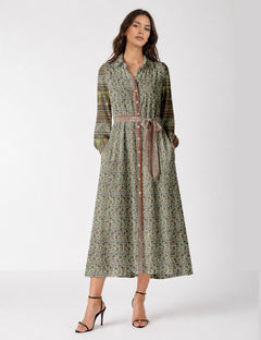 Long shirt dress - Grey Tropical
