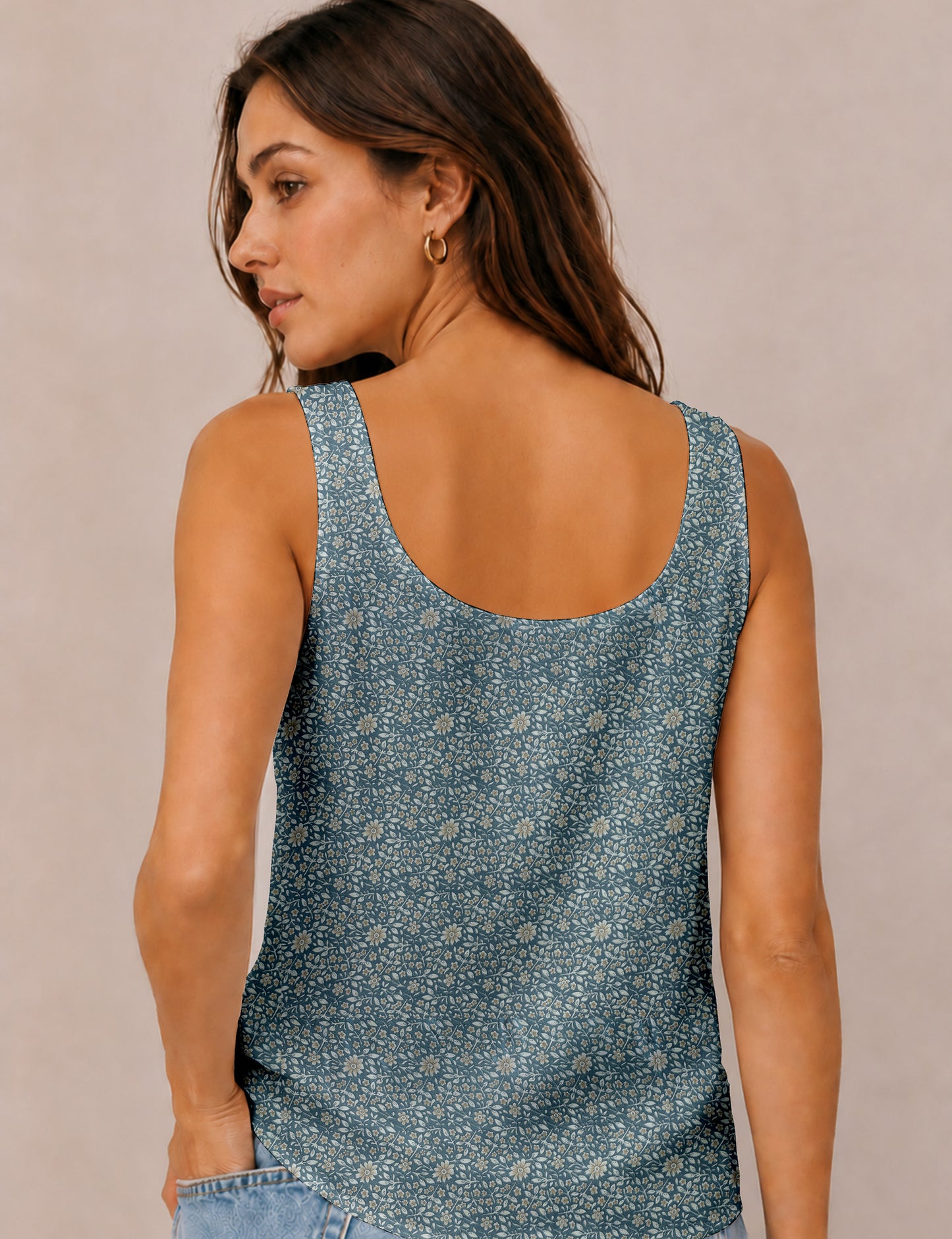 Sleeveless blouse - Grey Tropical
