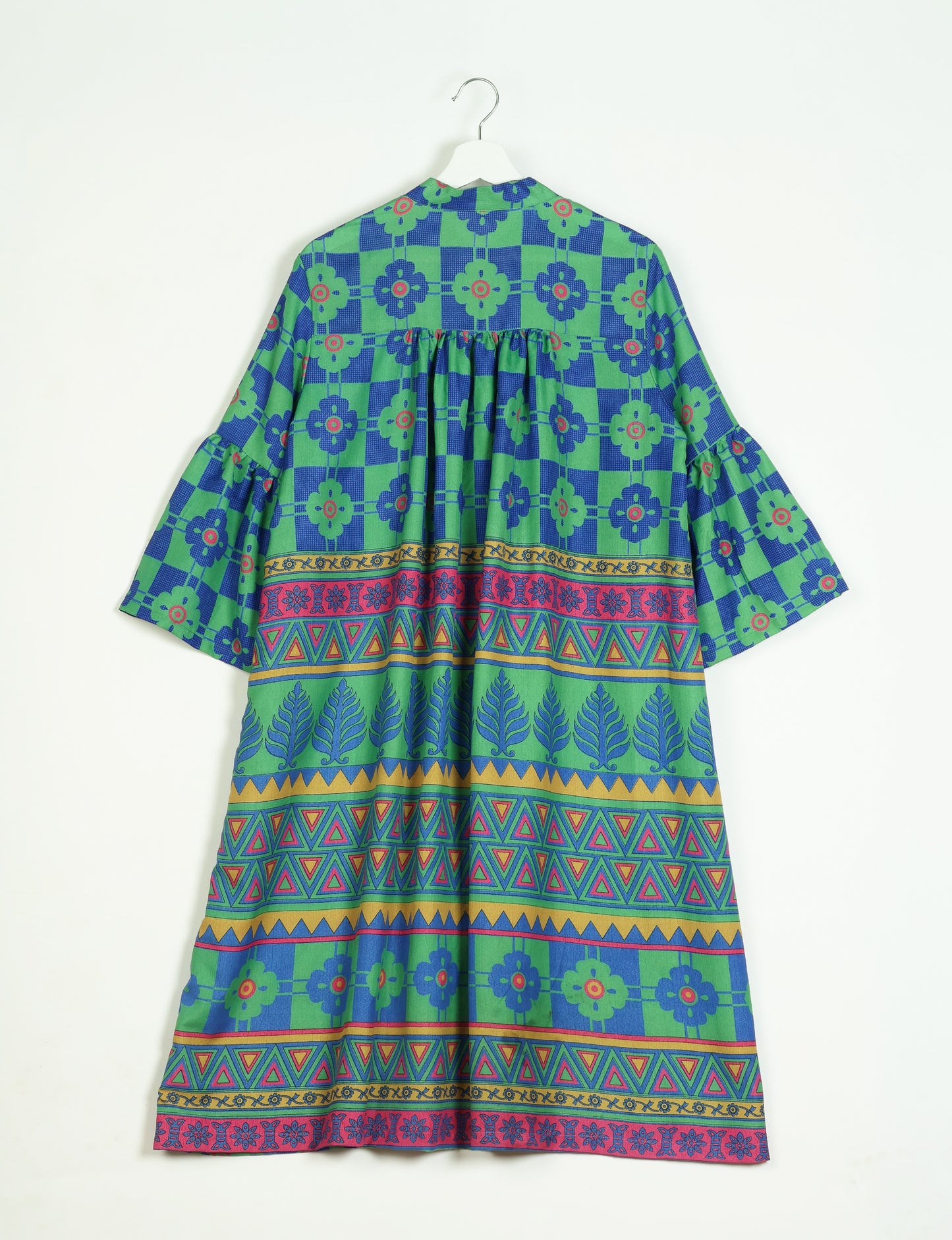 Bell Sleeve Coat - Blue Floral