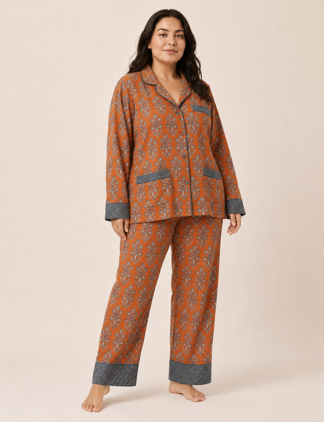 Pj Set Long With Long Sleeves - Yellow Floral