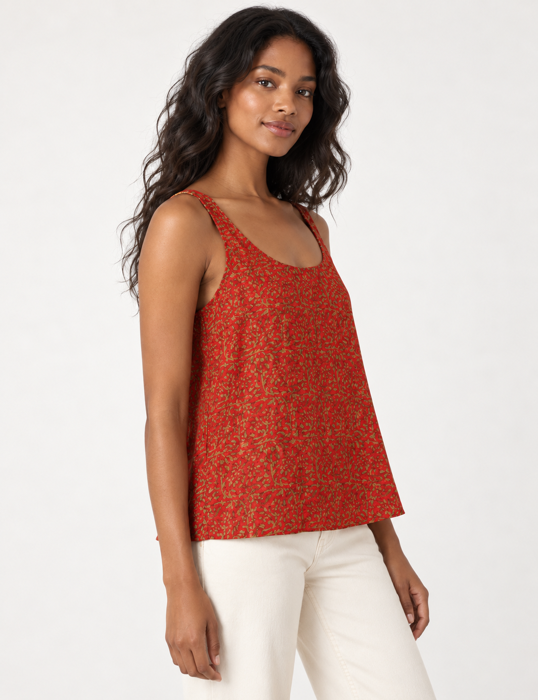 Sleeveless blouse - Red Tropical