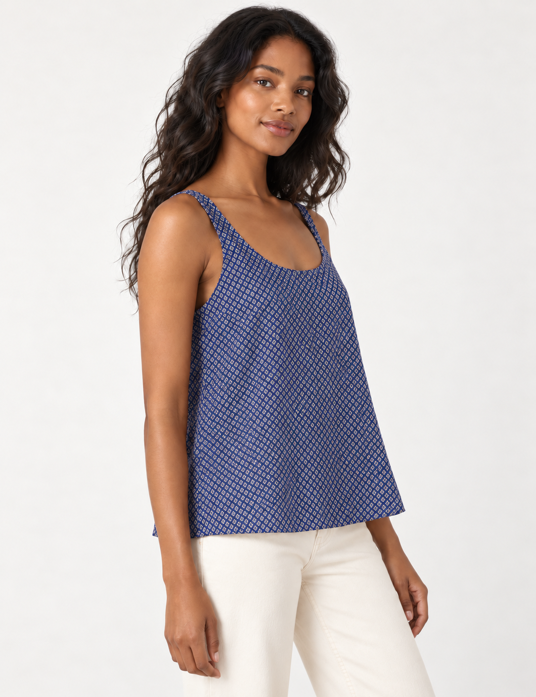 Sleeveless blouse - Blue Tropical