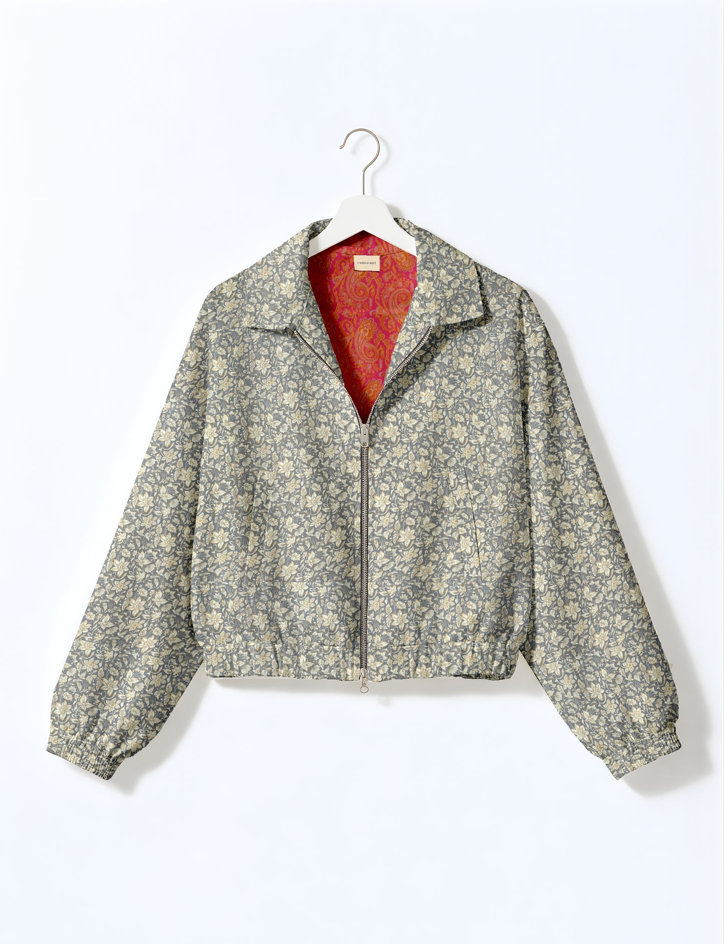 Bomber Jacket - Grey Floral