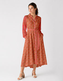 Long shirt dress - Orange Tropical