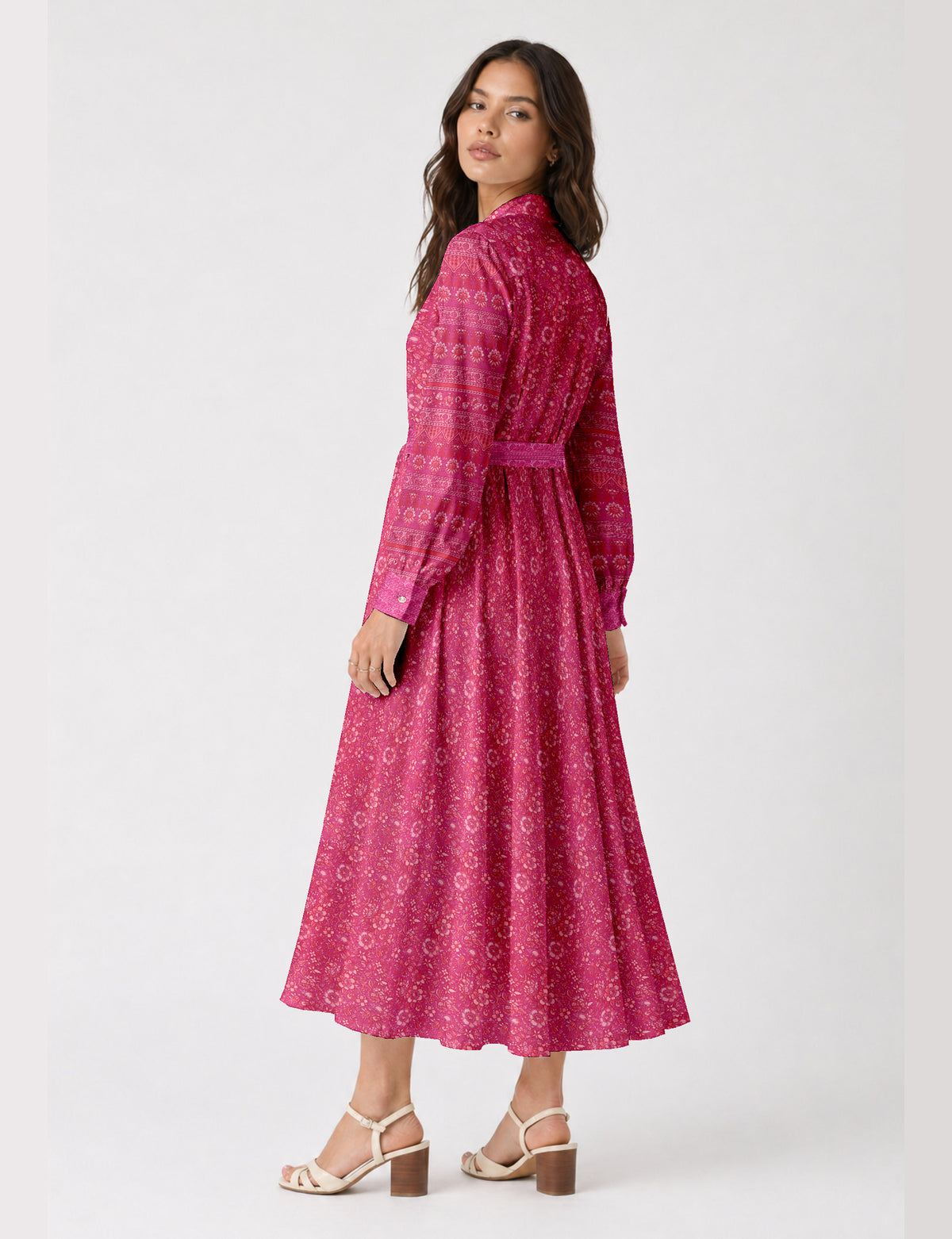 Long shirt dress - Pink Floral