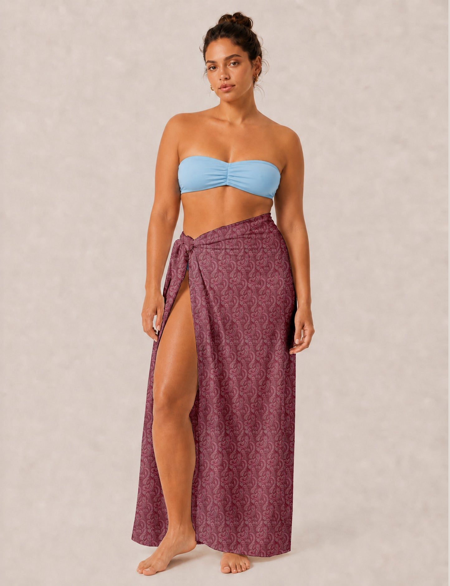 Explore sustainable elegance with our PAREO – a versatile piece for conscious fashion enthusiasts. More than an accessory, it's a statement of ethical clothing and green fashion. Ideal for getaways, this wrap-around works as a coverup, turban, or throw, showcasing our commitment to slow fashion, upcycled garments, and eco-friendly practices. Elevate your wardrobe with this eco-conscious and stylish pareo, a perfect addition to your collection of sustainable women's clothing.