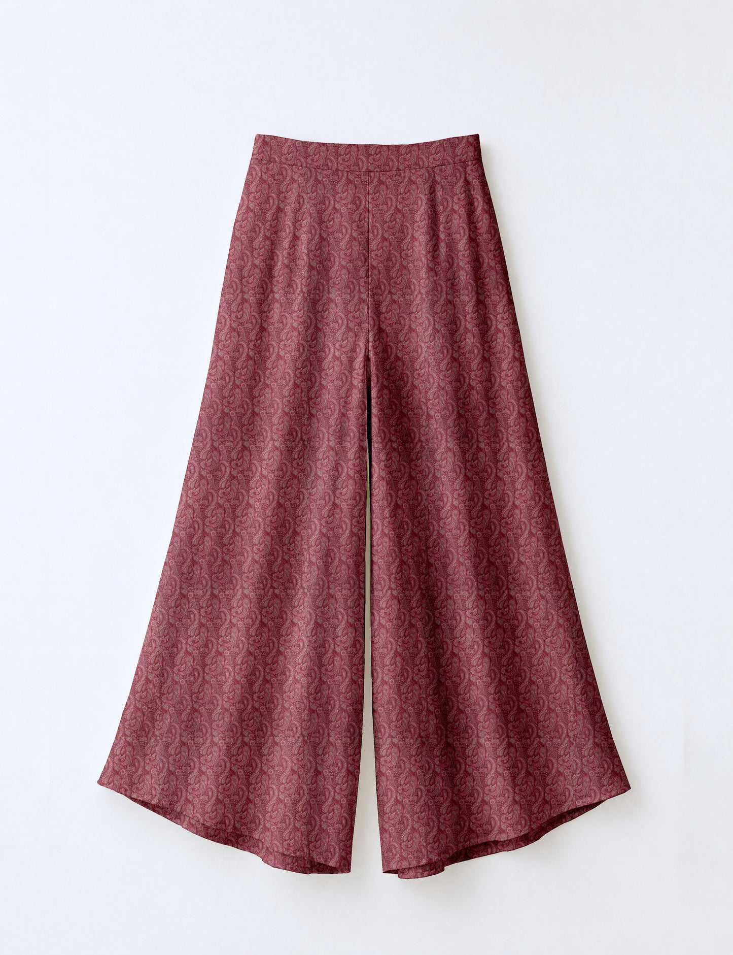 Wide Leg Palazzo Trousers - Pink Paisley