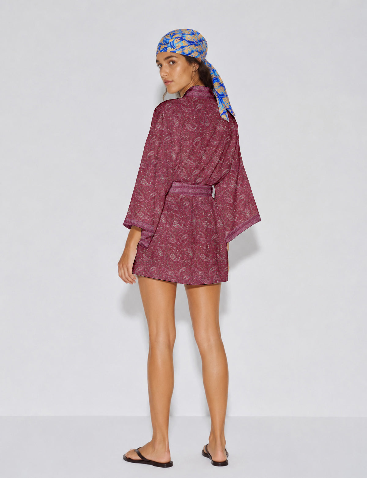 Short kimono robe - Paisley