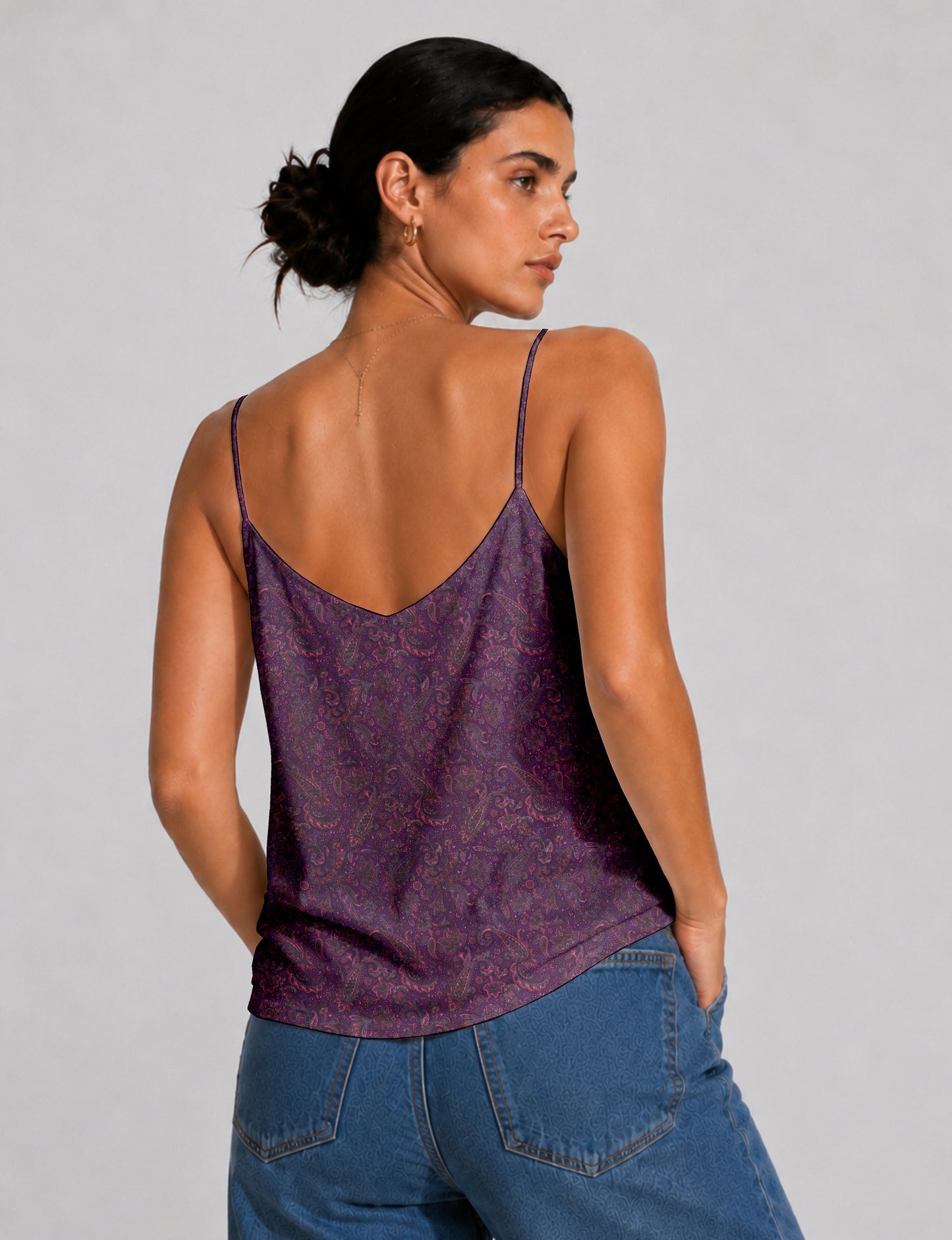 Slip top - Purple Paisley