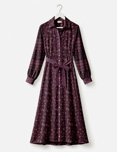 Long shirt dress - Purple Tropical