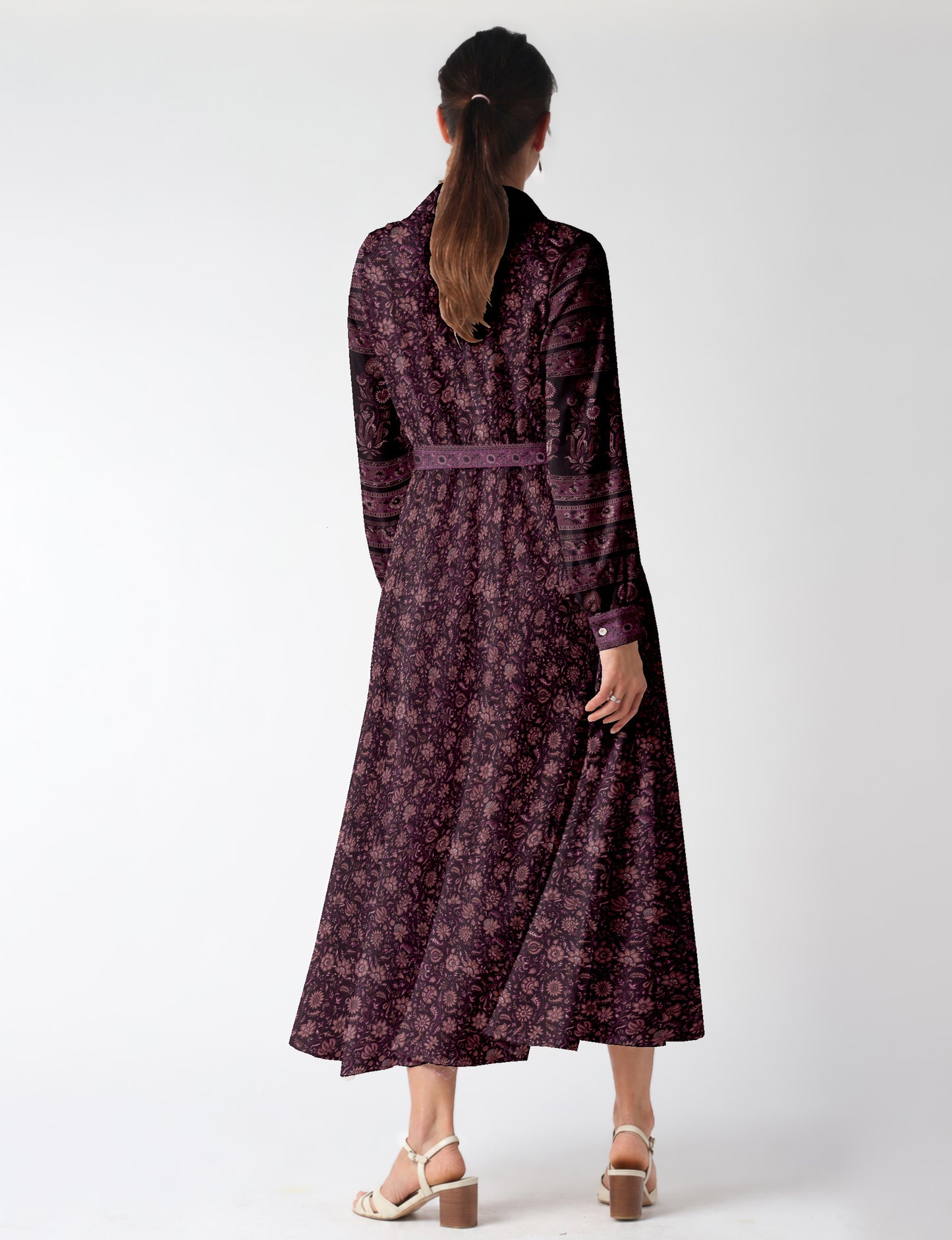 Long shirt dress - Purple Tropical