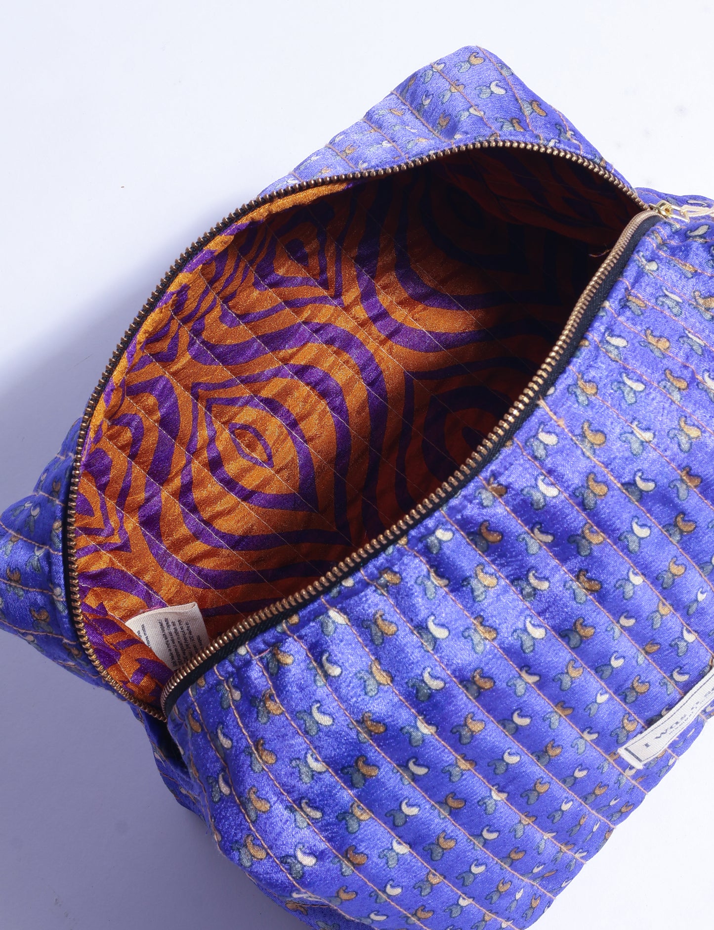 Quilted utility pouch - Purple Micro Design