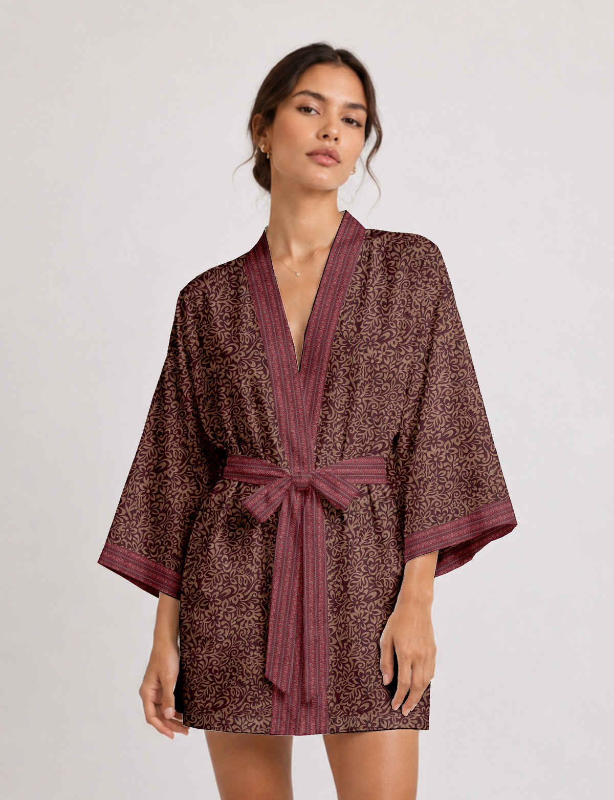 Short kimono robe - Floral