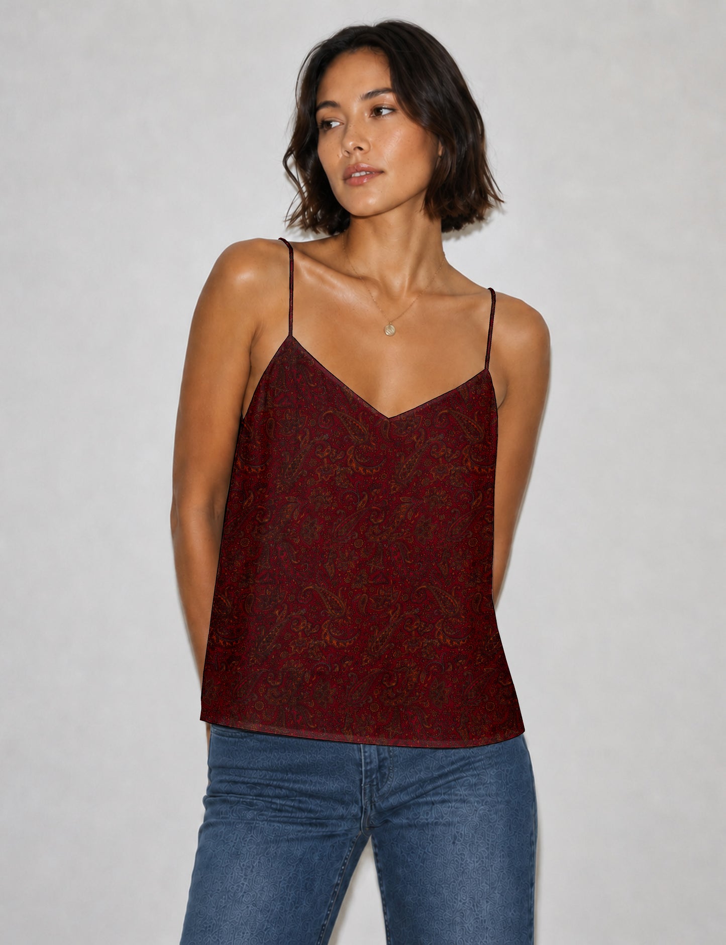 Slip top - Red Paisley
