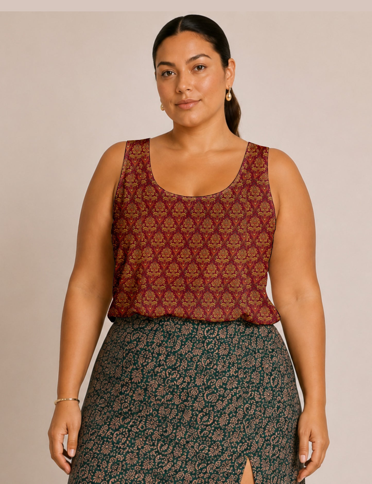 Sleeveless blouse - Red Tropical