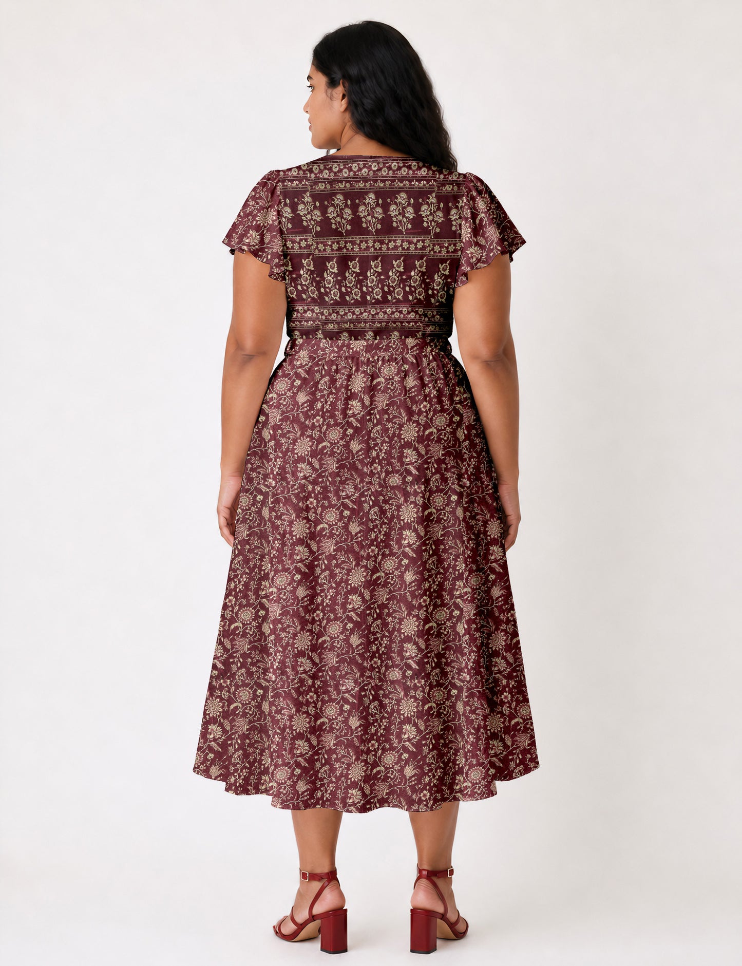 Wrap dress - Red Tropical