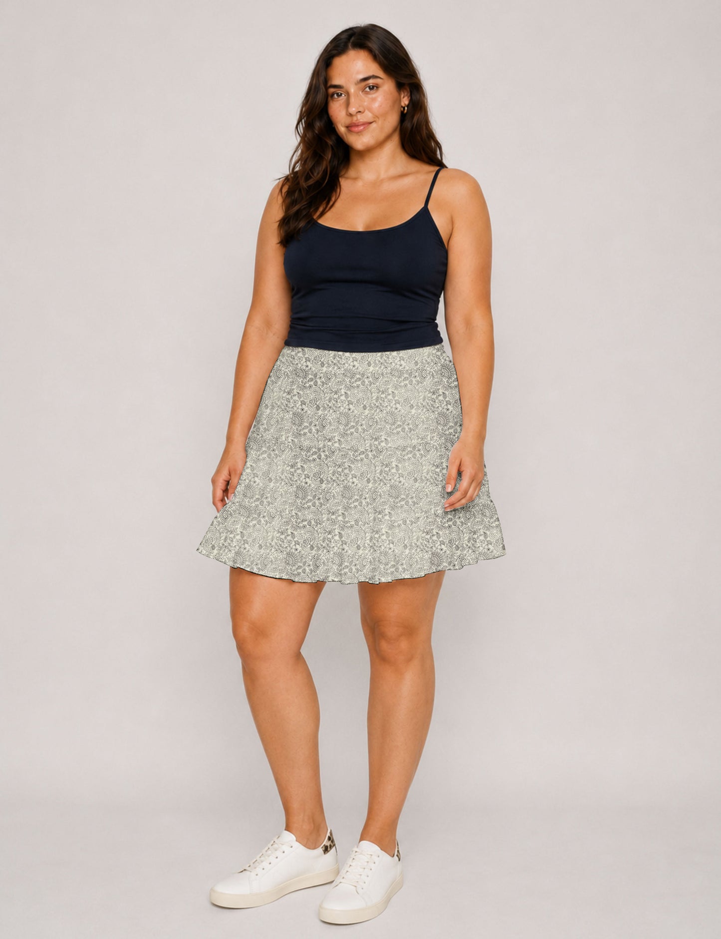 Short tiered skirt - White Tropical