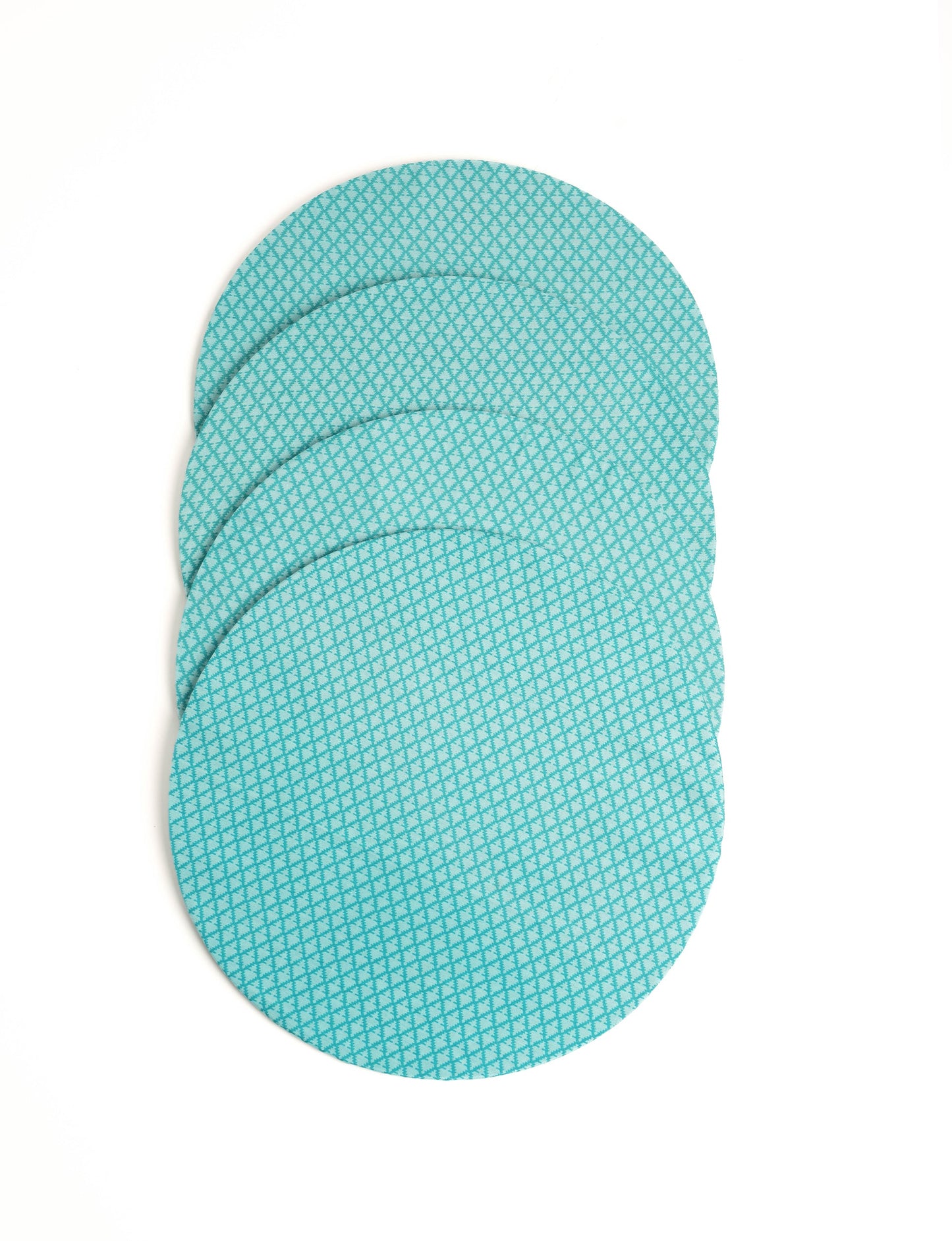 Upgrade your table settings with our Round Placemat Set of 4. These circular placemats, made from sustainable 3 mm thick MDF, feature covers crafted from round sari sleeves. Easily washable and elasticated, these placemats offer a stylish and eco-friendly solution for both table place settings and serving dishes. Make a sustainable statement with every meal.