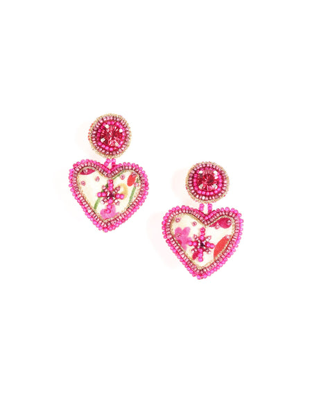 Heart drop earrings