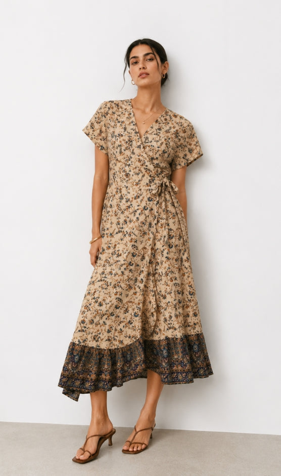 Midi wrap dress