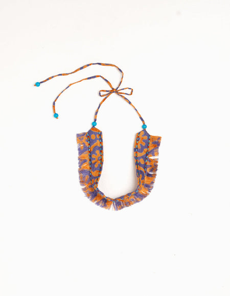 Tie-up fringe choker