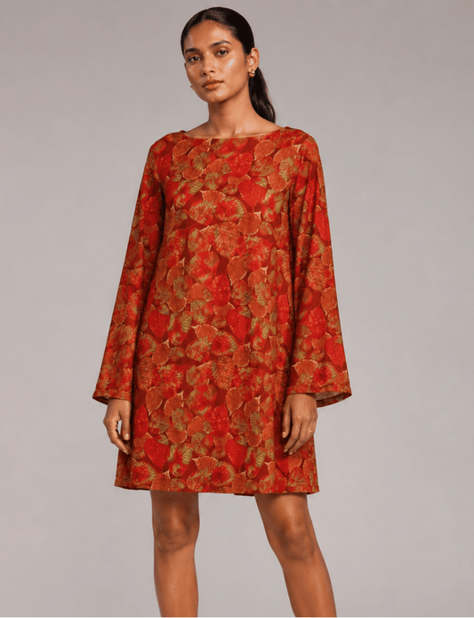 Swing Dress - Red Leaves