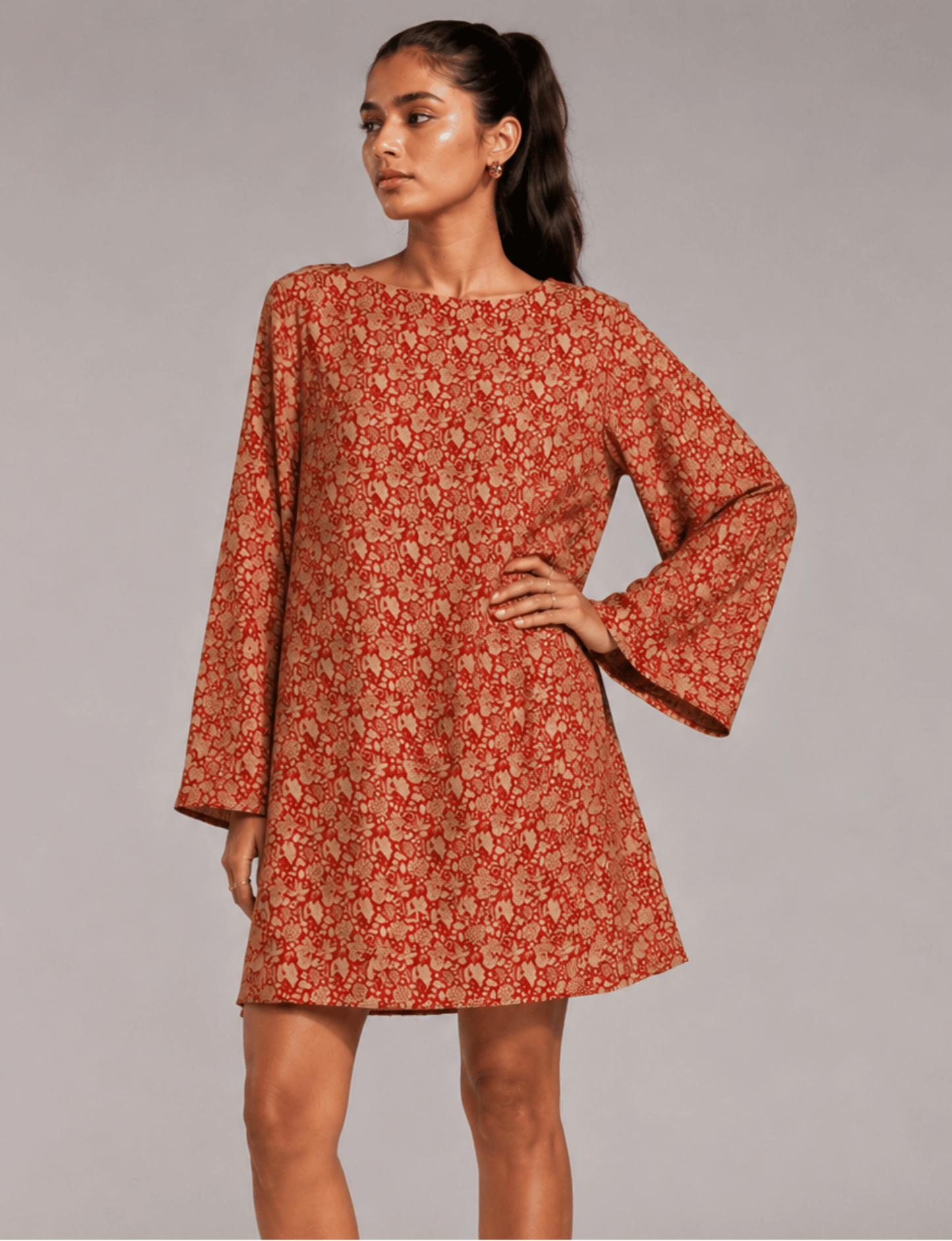 Swing Dress - Red Tropical