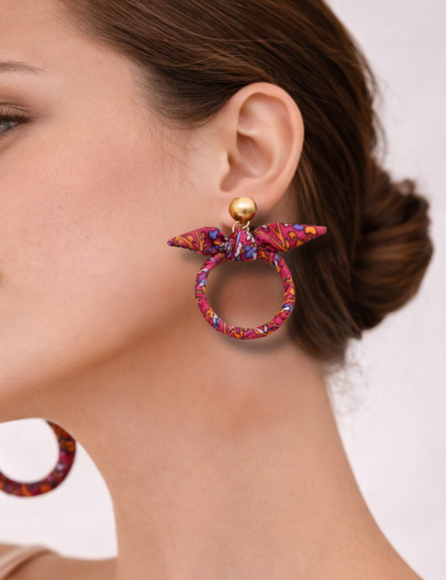 Bow earrings - Pink Tropical