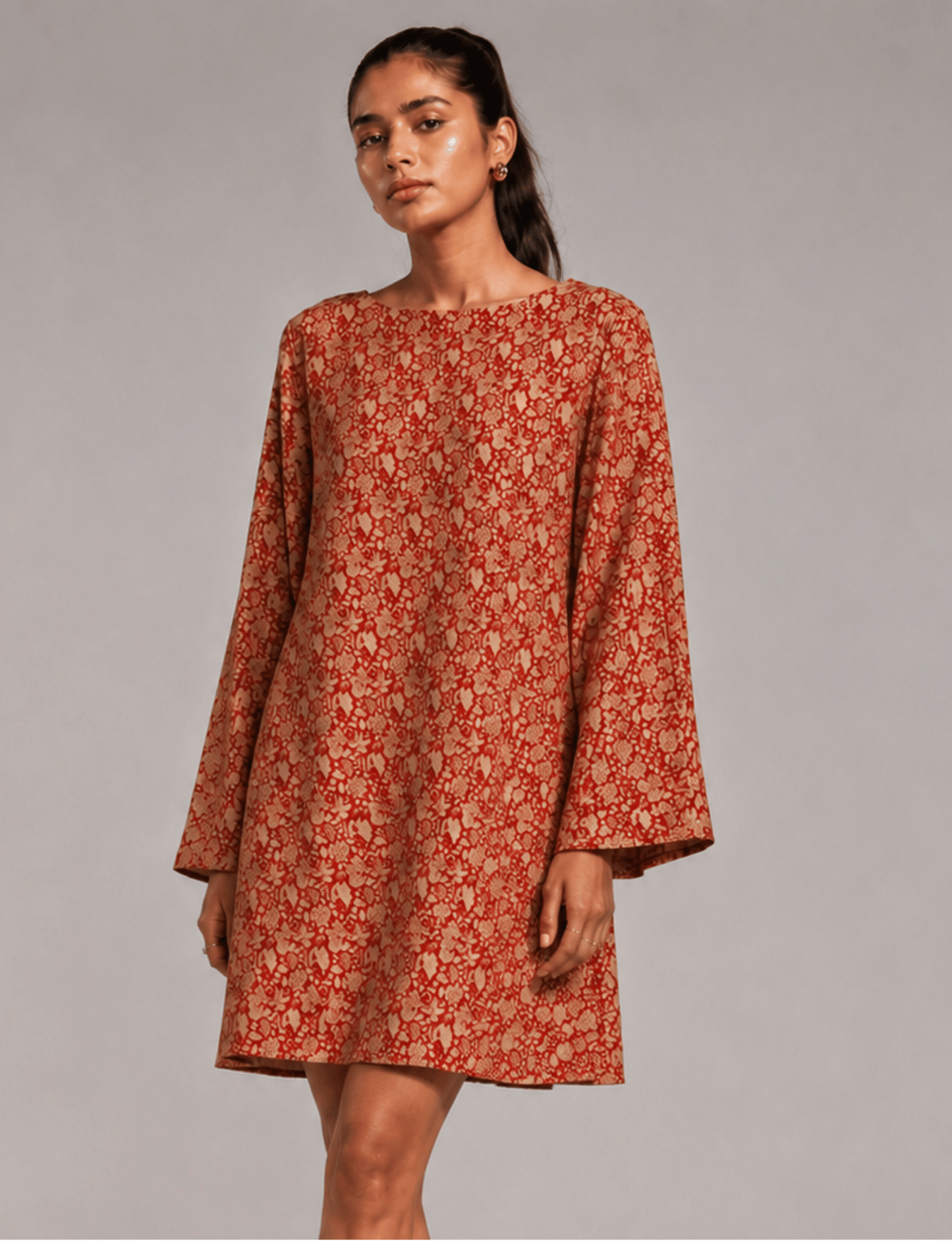 Swing Dress - Red Tropical