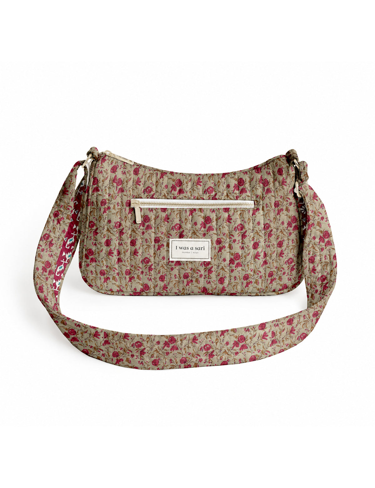 Quilted sling bag - Beige Floral