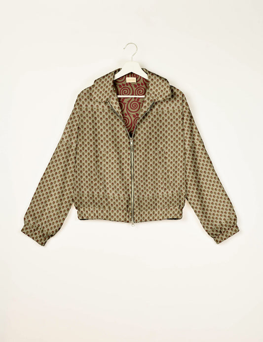 Bomber Jacket - Beige Floral