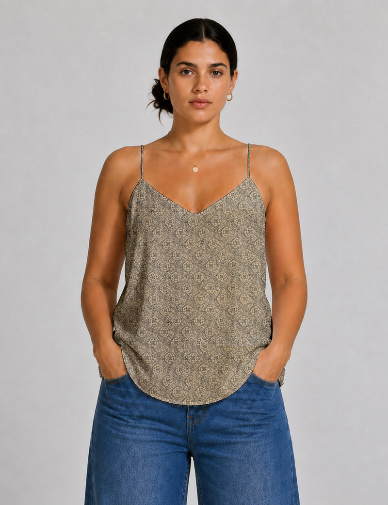 Top a slip - Floreale Beige