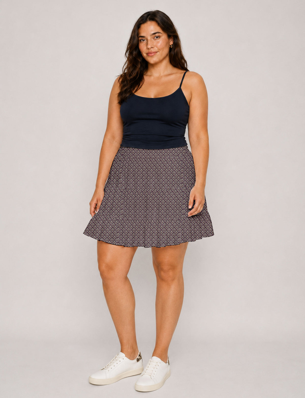 Short tiered skirt - Beige