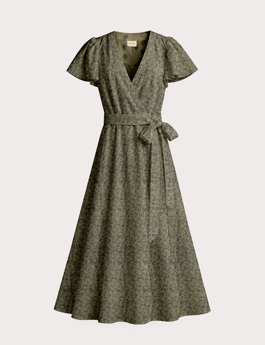 Wrap dress - Beige Indian Ethnic